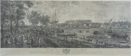 Joseph Vernet (1714 - 1789) 
Vue de la Ville e du port de Bayonne seconda metà del XX secolo
stampa su carta 43 x 102 cm