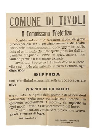 Manifesto a ﬁrma del Colonnello Dino Candeloro   