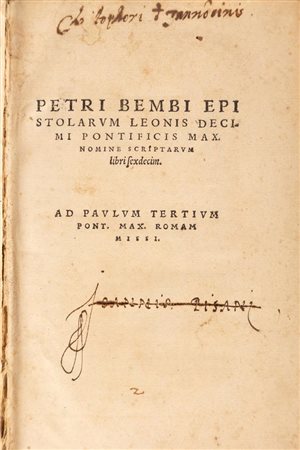 Petri Bembi Epistolarum Leonis decimi Pontiﬁcis Max   Pietro Bembo