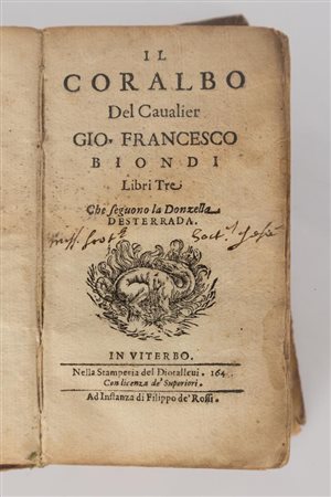 Il Coralbo del Cavalier Gio. Francesco Biondi libri tre che seguono la Donzella desterrada   Giovanni Francesco Biondi