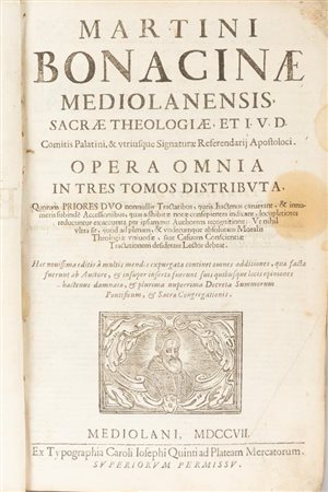 Opera omnia in tres tomos distributa   Martino Bonacina