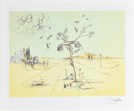 Da Salvador Dali' SENZA TITOLO fotolitografia su carta, cm 55x65; es. 65/500...