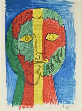 Da Pablo Picasso RITRATTO 7/7/61 fotolitografia su carta, cm 36,5x27 Edizioni...