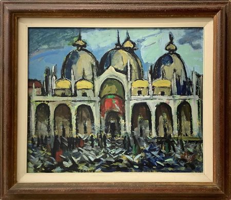 Giovanni Alicò (Catania 1906-Milano 1971)  - Venezia, Piazza San Marco, 1957