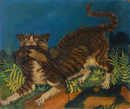 ANTONIO LIGABUE
Gatto con topo, (1956)