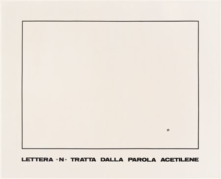 EMILIO Isgrò
Lettera "N" tratta dalla parola acetilene, 1973