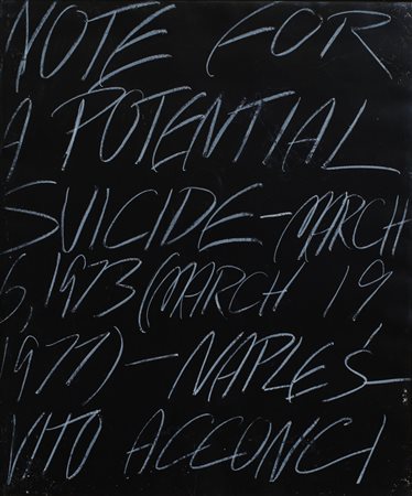 VITO ACCONCI
Note for a potential suicide, 1973