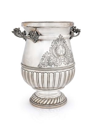 Grande vaso in argento 800/000 con stemma, Argenteria Balducci, Venezia...