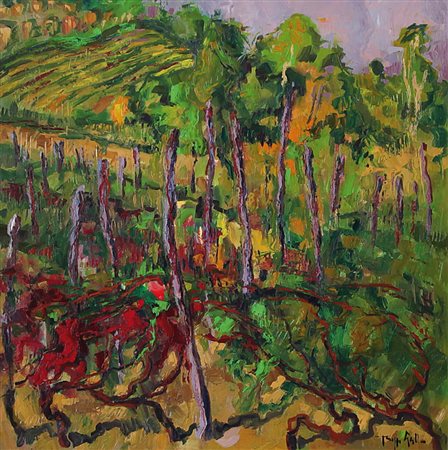 GALLO BEPPE Castagnole delle Lanze 19/07/1942Il filare rosso, 2005olio su...