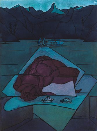 ADAMI VALERIO Bologna 17/03/1935L'inverno, 1997acquerello su carta cm. 75x55,...