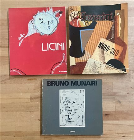 BRUNO MUNARI, GINO SEVERINI E OSVALDO LICINI - Lotto unico di 3 cataloghi