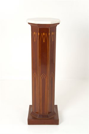 Inlaid column with marble top