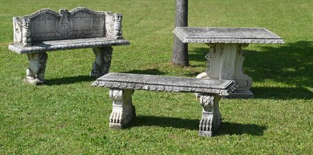 Bench, bench and table