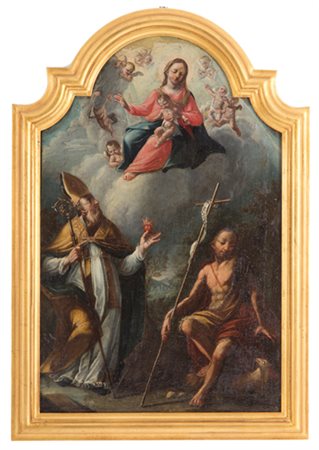 Painting "ST. AUGUSTINE, ST. JOHN THE BAPTIST AND THE VIRGIN WITH CHILD AND PUTTI"