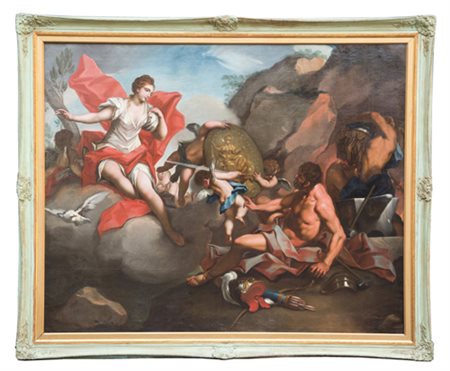 ANTONIO BALESTRA (circle of). Painting "VENUS ASKS MARS TO FORGE WEAPONS FOR ENEA"