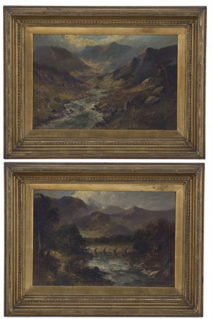 CHARLES STANFIELD. Pair of paintings "RIVER LANDSCAPES"