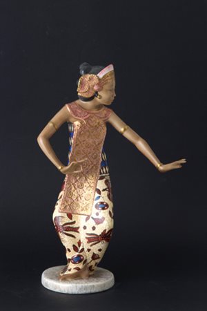 CAMILLO GHIGO. Ceramic sculpture "JAVANESE DANCER". LENCI