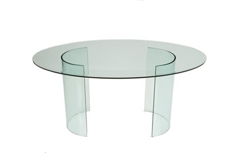 Glass oval table