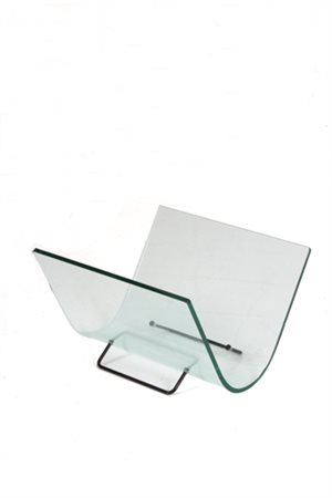 Magazine rack in curved glass. FIAM