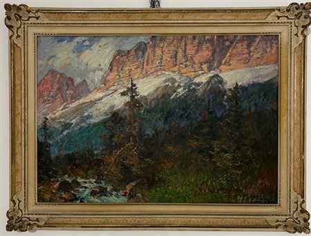 Cesare Bentivoglio Genova 1868 - 1952, Paesaggio delle Dolomiti 