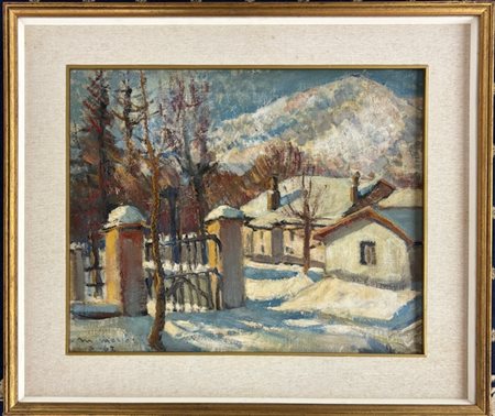 Metello Merlo Milano 1866 - 1964 Torino, Neve a Bardonecchia