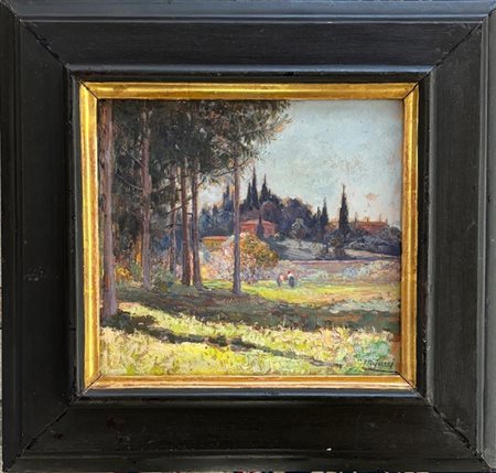 Guido Meineri Cuneo 1869 - 1944 Montese (MO) Paesaggio di entroterra ligure