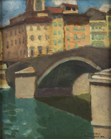 DAPHNE MAUGHAM CASORATI<BR>Londra (Regno Unito) 1897 - 1982 Torino<BR>"Ponte sull'Arno"