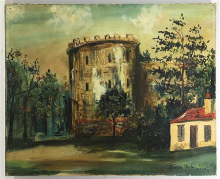 MAURICE UTRILLO<BR>Montmarte (Francia) 1883 - 1955 Dax (Francia)<BR>“La tour du Vauvert a Chatillon-Coligny”, 1917