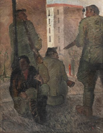 ITALO CREMONA<BR>Cozzo Lomellina (PV) 1905 - 1979 Torino<BR>"Durante la guerra" A. VI (1928)