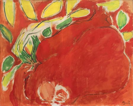 EDOUARD PIGNON<BR>Bully-les-Mines (Francia) 1905 - 1993 La Couture-Boussey (Francia)<BR>"Nu rouge aux cactus (Nudo rosso con cactus)" 1979