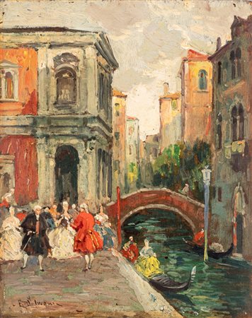 Ettore Solvegni (Venezia 1874-dopo il 1930)  - Palazzo Querini a Venezia