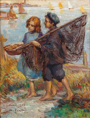 Antonio Piatti (Viggiù 1875-1962)  - Pescatorelli, 1928