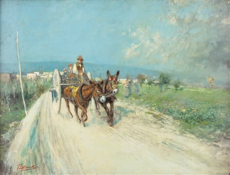 Tito Pellicciotti (Barisciano 1872-L'Aquila 1943)  - Il carretto