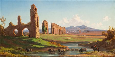 Attribuito a Arthur John Strutt (Chelmsford 1818 – Roma 1888) - Veduta del Parco degli Acquedotti