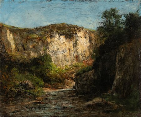 Gustave Courbet (Ornans 1819-La Tour-de-Peilz 1877)  - Rochers d'Ornans