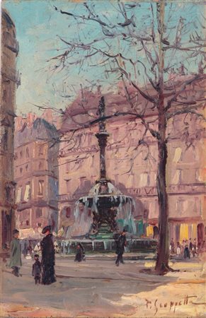 Pietro Scoppetta (Amalfi 1863-Napoli 1920)  - Parigi, Place de Theatre