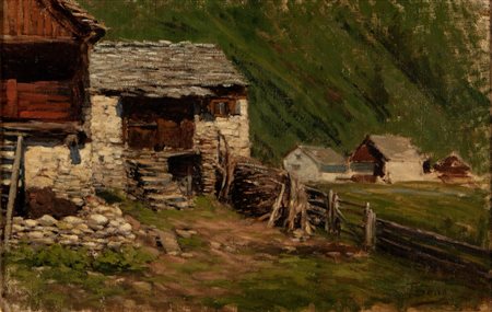 Achille Befani Formis (Napoli 1832-Milano 1906)  - Baite in montagna