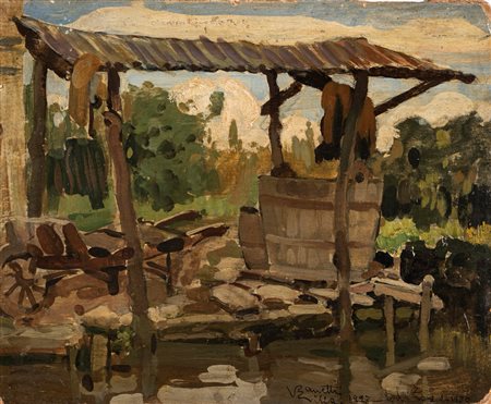 Vittore Zanetti Zilla (Venezia 1864-Milano 1946)  - Bagno in tinozza