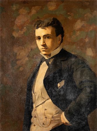 Attribuito a Francesco Ghittoni (Rizzolo 1855-Piacenza 1928) - Ritratto maschile