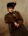 Giuseppe De Nittis (Barletta 1846-Saint-Germain-en-Laye 1888)  - Ritratto di signora