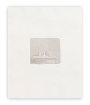 GIANFRANCO FERRONI (1927-2001) - Oggeti sul tavolino (Omaggio a Morandi), 1982
