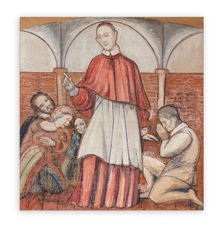 ALIGI SASSU (1912-2000) - San Carlo Borromeo, circa 1955-1960