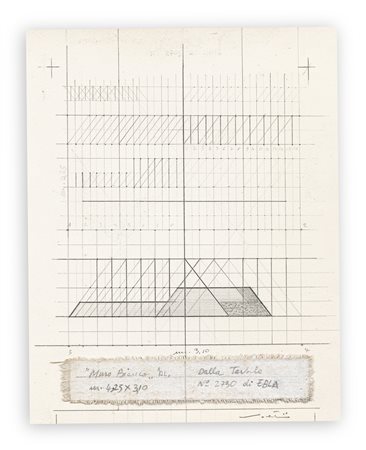 WALTER VALENTINI (1928-2022) - Muro bianco 'AL' dalla tavola di Ebla n.2730, 1977