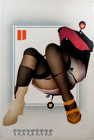 Figura femminile con riquadro grigio