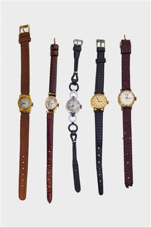 LOTTO DI CINQUE OROLOGI LADY<BR>Mod. “Lady dress Watch”, anni '70