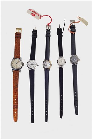 LOTTO DI CINQUE OROLOGI LADY<BR>Mod. “Lady dress Watch”, anni '70