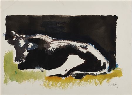 Carlo Mattioli (Modena 1911-Parma 1994)  - La mucca, 1954