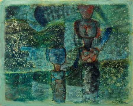 Ibrahim Kodra (Albania 1918-Milano 2006)  - Segreto del cielo, 1959