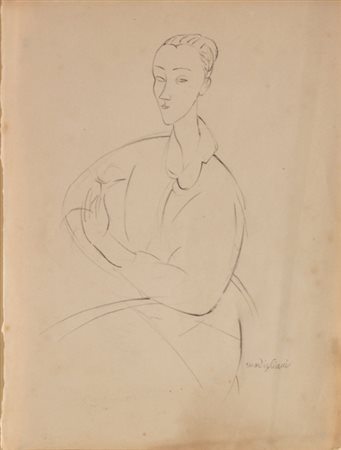 AMEDEO MODIGLIANI Livorno 1884 - Parigi 1920 Portrait de femme assise, 1918...