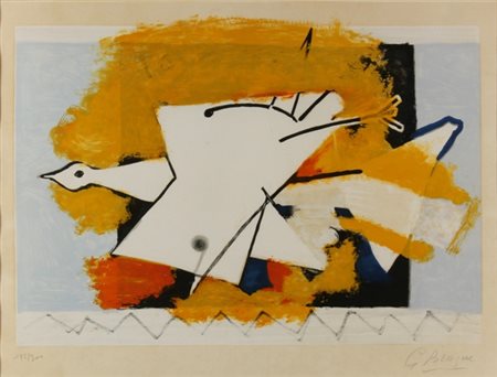 GEORGE BRAQUE Argenteuil 1882 - Parigi 1963 L' oiseau jaune, 1959 Litografia...